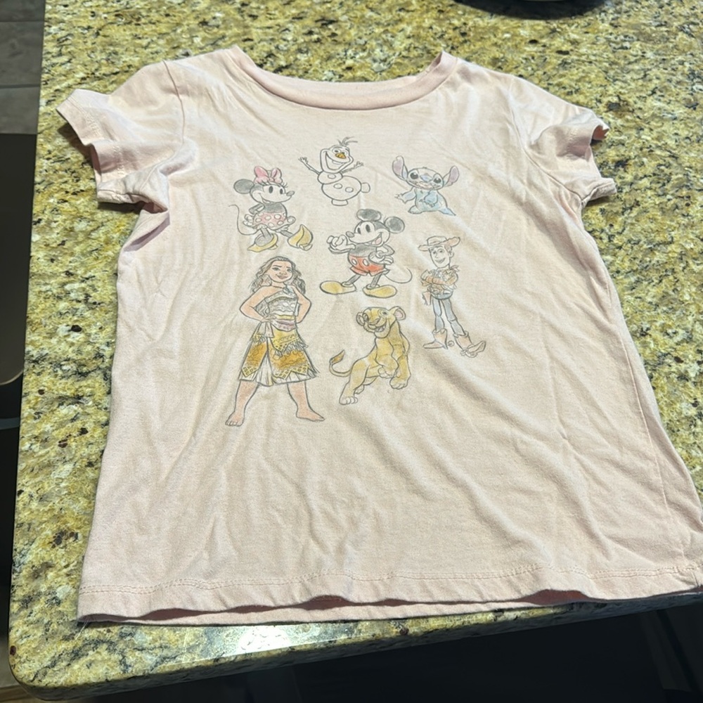 Girls Disney shirt with character drawings